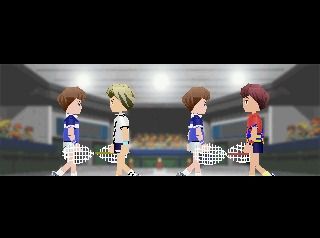 Love Game's WaiWai Tennis Plus (PlayStation) screenshot: Players are changing sides