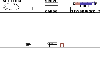 Spellicopter (Commodore 64) screenshot: Off to look for a word