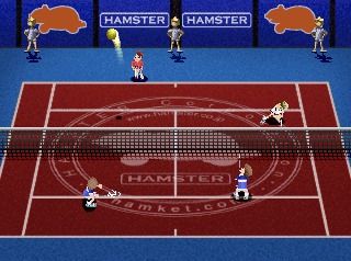 Love Game's WaiWai Tennis Plus (PlayStation) screenshot: This one is going high