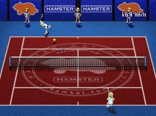 Love Game's WaiWai Tennis Plus (PlayStation) screenshot: Running to strike the ball