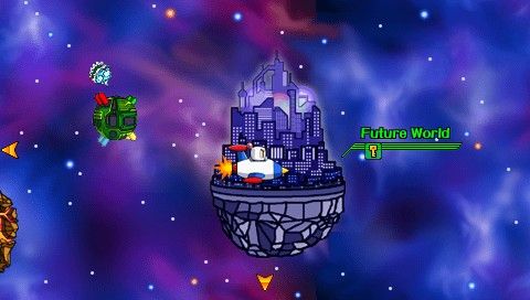 Bomberman (PSP) screenshot: Future world - map view