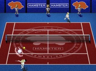 Love Game's WaiWai Tennis Plus (PlayStation) screenshot: Strong service