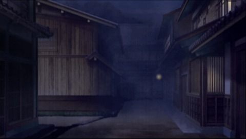 Hakuoki: Demon of the Fleeting Blossom (PSP) screenshot: Streets of Kyoto can be dangerous at night