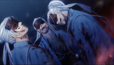 Hakuoki: Demon of the Fleeting Blossom (PSP) screenshot: Running into some strange looking guys