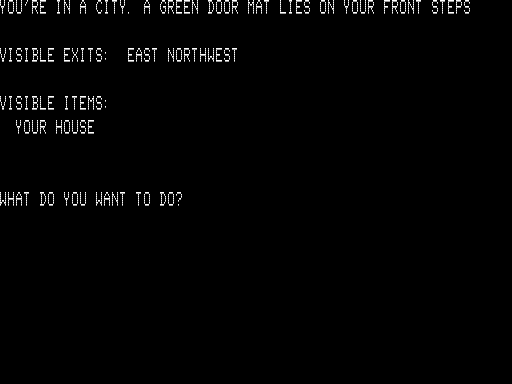 It's About Time (TRS-80) screenshot: Starting at my Home