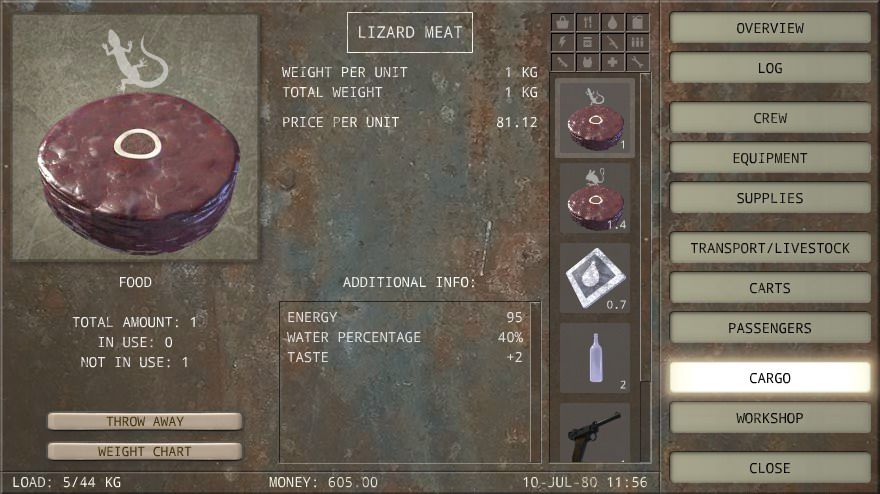 Caravaneer 2 (Browser) screenshot: Lizard Meat