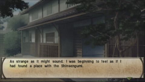 Hakuoki: Demon of the Fleeting Blossom (PSP) screenshot: After a while, Shinsengumi headquarters is starting to feel like home
