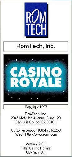 Casino Royale (Windows) screenshot: This title is displayed briefly as the game browser loads
