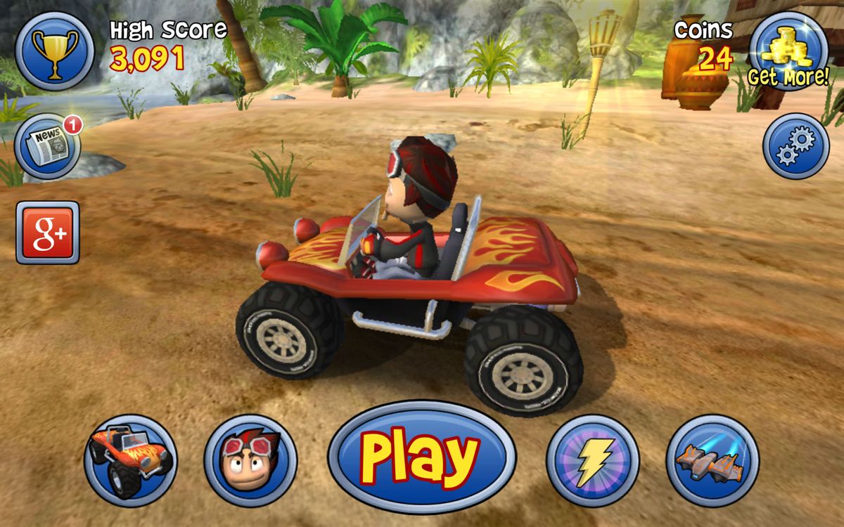 Beach Buggy Blitz (Android) screenshot: Main menu