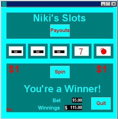 Casino Royale (Windows) screenshot: Niki's Slots is the most simplistic