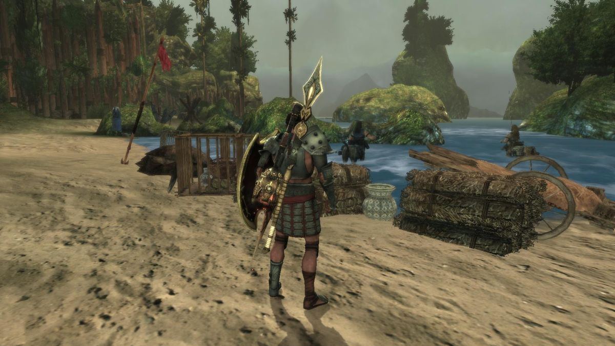 Rise of the Argonauts (Windows) screenshot: Here we arrive at Saria, the island of Nysiros ( A tribe of Centaurs. )