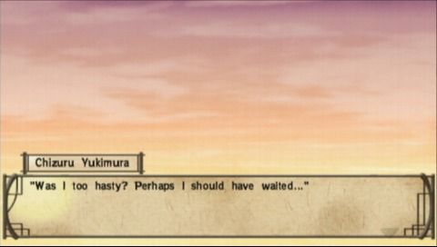 Hakuoki: Demon of the Fleeting Blossom (PSP) screenshot: Pondering on past decisions