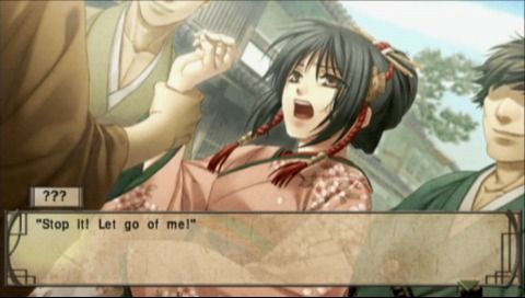 Hakuoki: Demon of the Fleeting Blossom (PSP) screenshot: Damsel in distress