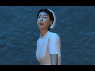 R?MJ: The Mystery Hospital (SEGA Saturn) screenshot: Aya is looking at the smoke around the room