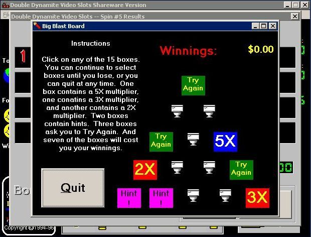 Big Box 3x Video - Screenshot of Double Dynamite Video Slots (Windows 3.x, 1996) - MobyGames