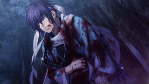 Hakuoki: Demon of the Fleeting Blossom (PSP) screenshot: Saito doesn't look good