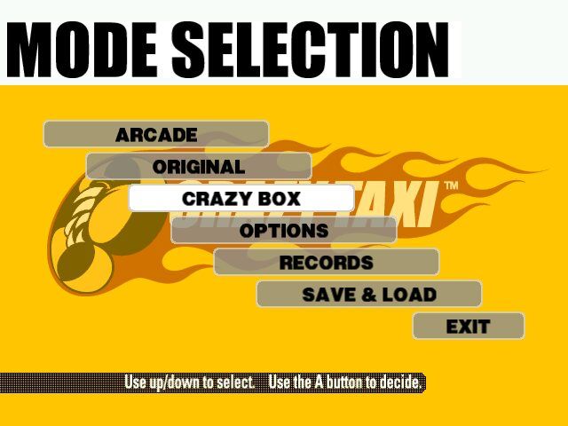 Crazy Taxi (Windows) screenshot: Mode selection