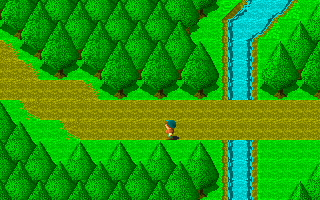 Aspetra (DOS) screenshot: The wilderness areas connect towns and dungeons