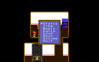 Aspetra (DOS) screenshot: The in-game menu