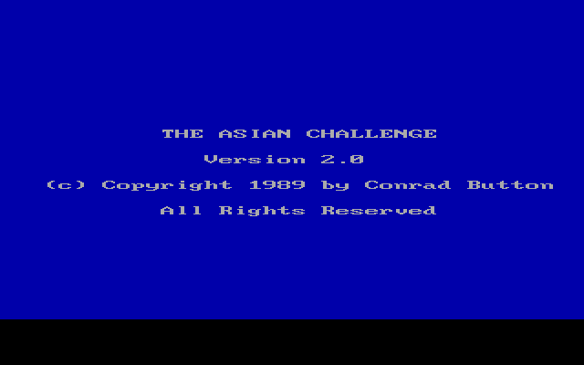 The Asian Challenge (DOS) screenshot: Title screen