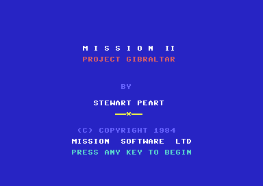 Mission 2: Project Gibraltar (Commodore 64) screenshot: Title screen