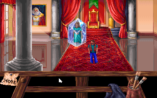 Heaven's Dawn (DOS) screenshot: And here we can see the princess within the crystal.