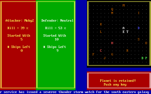 Screenshot of Galactic Conquest (DOS, 1987) - MobyGames