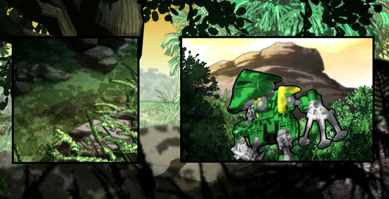 Piraka Animation 01 (Browser) screenshot: A free Matoran flees.
