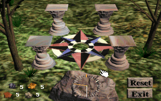 Heaven's Dawn (DOS) screenshot: Several minigames have primitive 3D graphics.