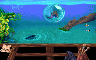 Heaven's Dawn (DOS) screenshot: Getting back to the surface from the bottom of the river. ;)