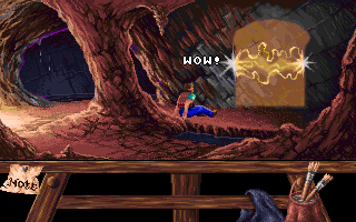 Heaven's Dawn (DOS) screenshot: After the horrible sliding puzzle is solved, we arrive in this cave - which contains another secret door...