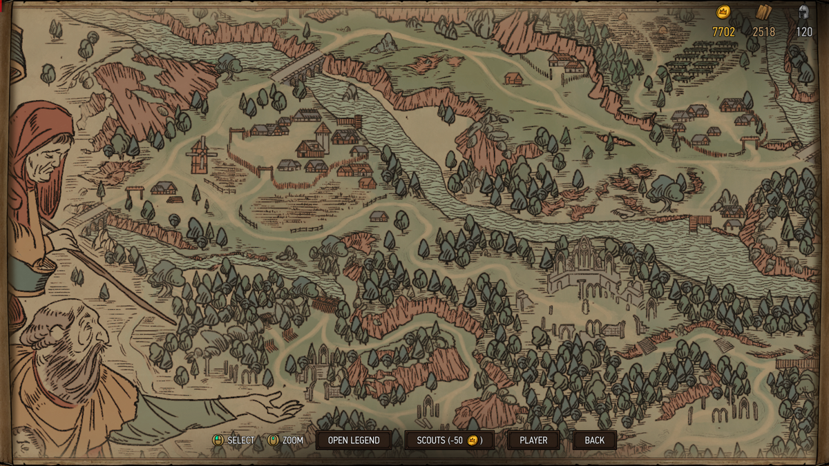 Thronebreaker: The Witcher Tales (Windows) screenshot: Map Screen