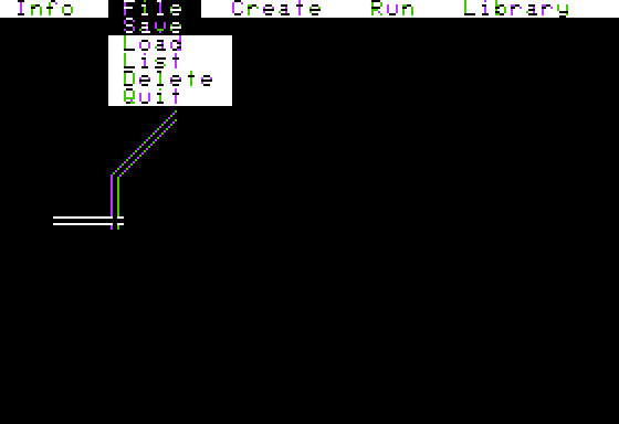 Design Your Own Train: The Transit System Construction Set (Apple II) screenshot: Save Options, I've Place Track