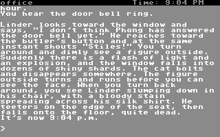 The Witness (Commodore 64) screenshot: Linder has been shot
