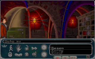 Die Sage von Nietoom (DOS) screenshot: A collection of wine in the cellar