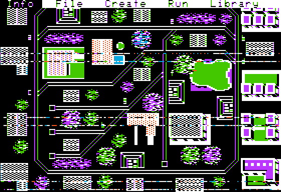 Design Your Own Train: The Transit System Construction Set (Apple II) screenshot: Example Track