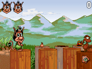 Hugo 5 (DOS) screenshot: Jump!