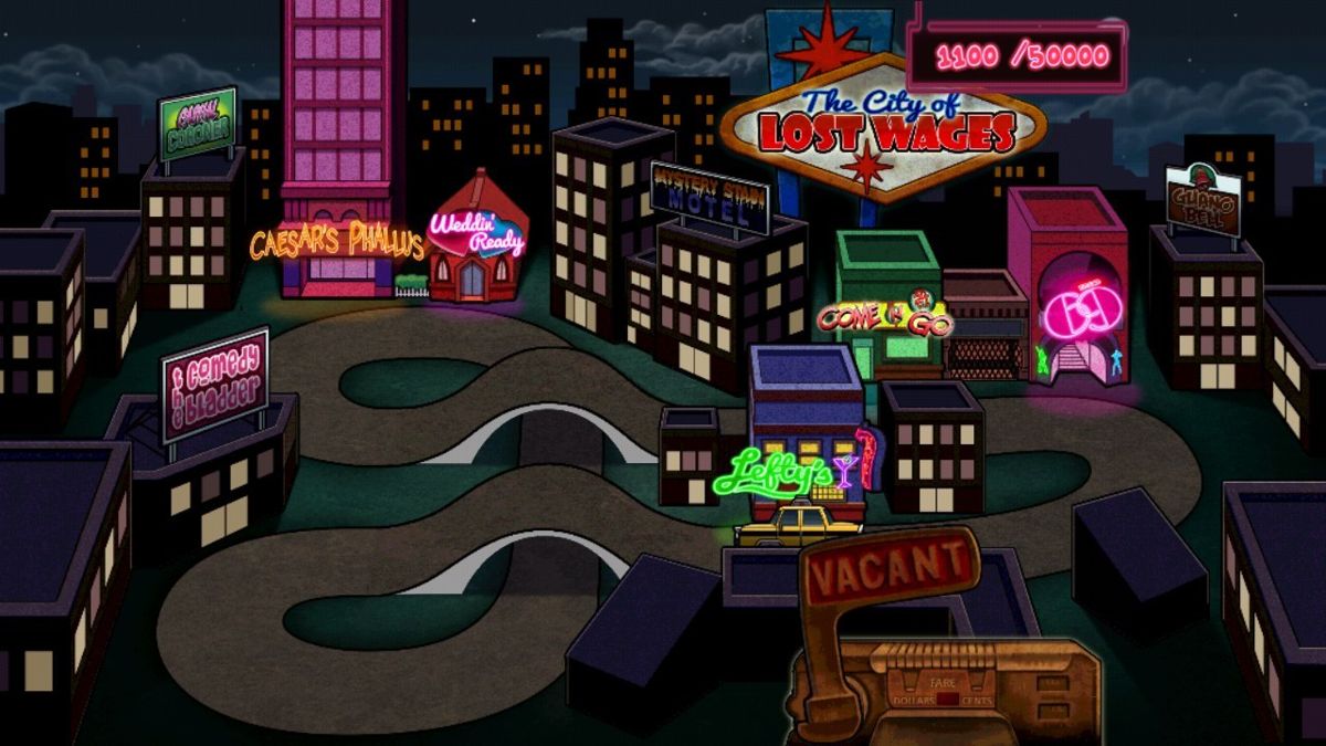 Leisure Suit Larry: Reloaded (Android) screenshot: Map of the City of Lost Wages