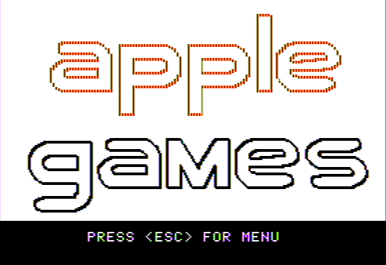 Apple Games (Apple II) screenshot: Title Screen