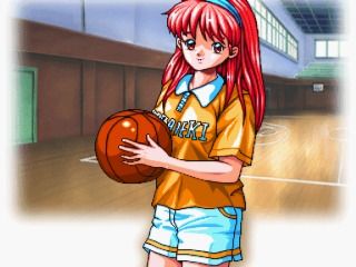Tokimeki Memorial Selection: Fujisaki Shiori (SEGA Saturn) screenshot: Shiori as a basketball player