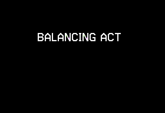 Balancing Act (Apple II) screenshot: Title Screen