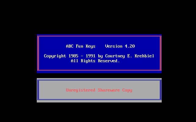 ABC Fun Keys (DOS) screenshot: The game's title screen