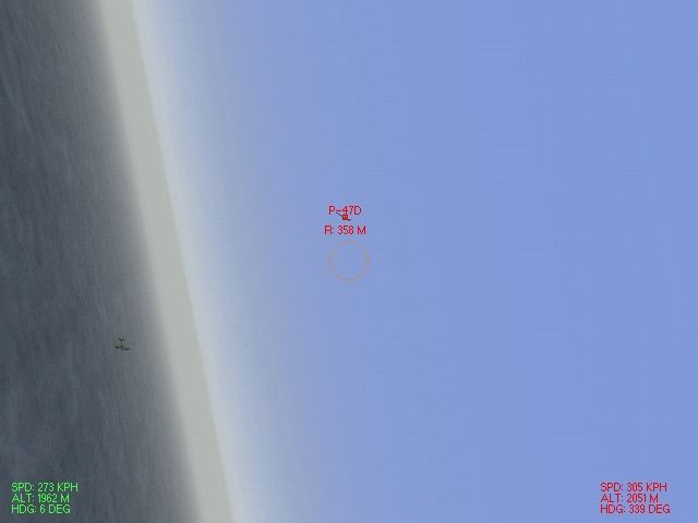 European Air War (Windows) screenshot: Aiming for P-47