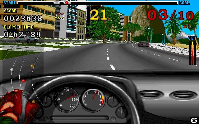GT Racing 97 (DOS) screenshot: In the city