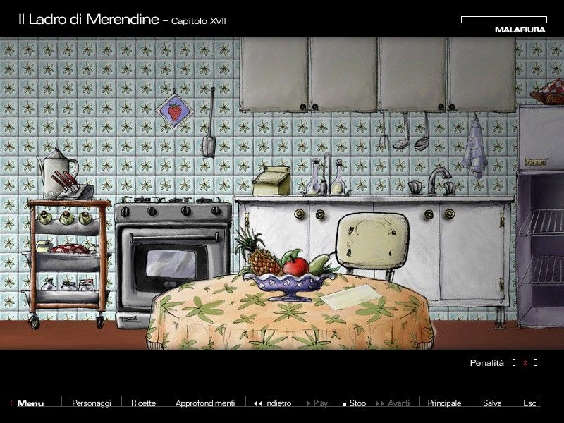 Il ladro di merendine (Windows) screenshot: A kitchen scene