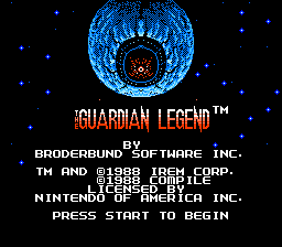 The Guardian Legend (NES) screenshot: Title
