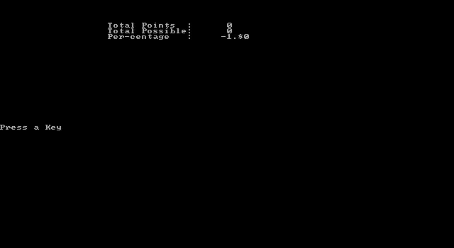 Air Traffic Control (DOS) screenshot: When the player exits the game they are given a score. Press a key by mistake and it's gone forever