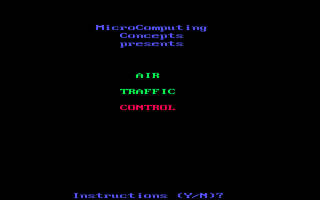 Air Traffic Control (DOS) screenshot: The game's title screen