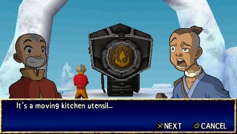Avatar: The Last Airbender (PSP) screenshot: One of many ingame dialogs