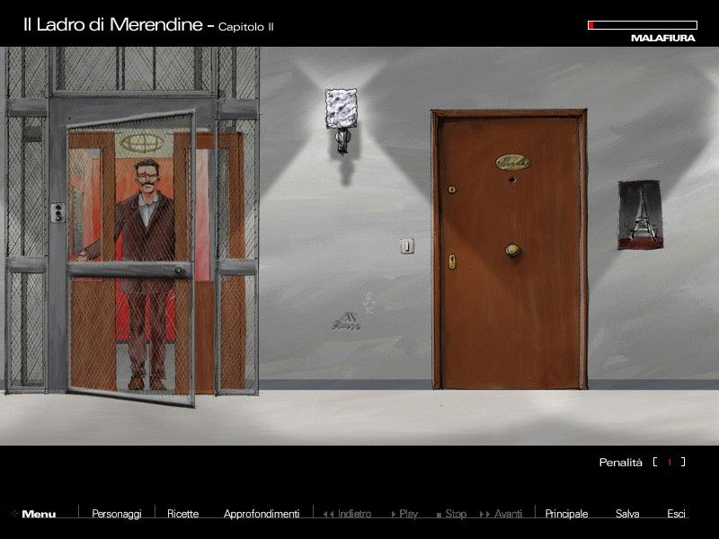 Il ladro di merendine (Windows) screenshot: In the apartment building